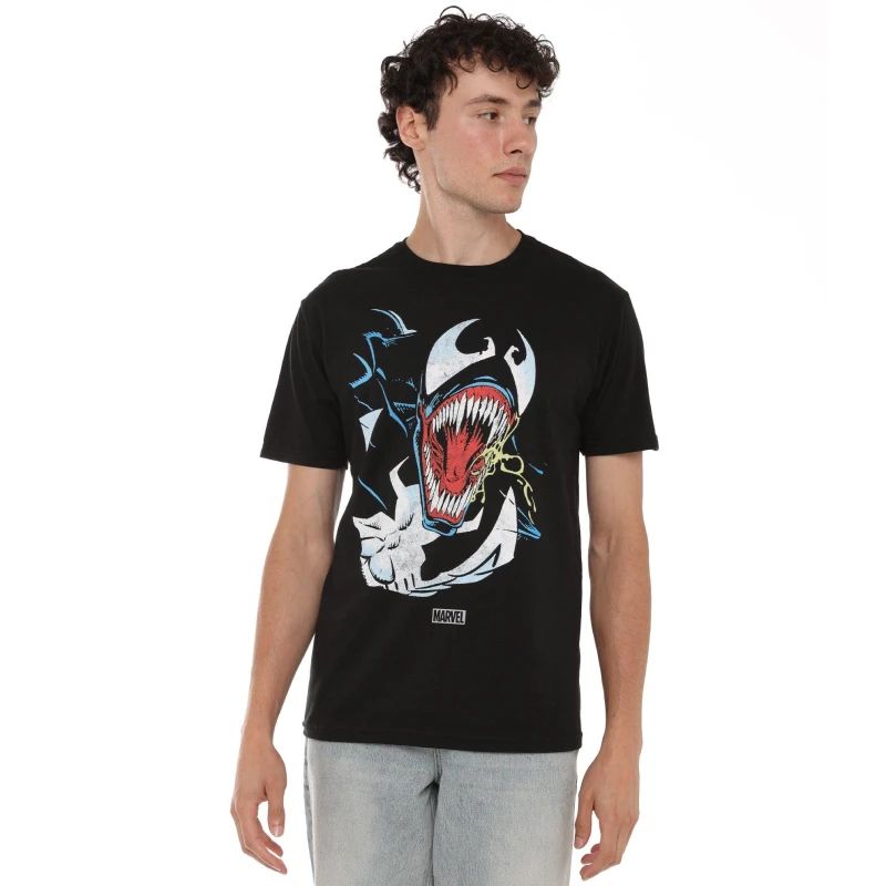 Image of Marvel Marvel Men Venom Drool Mens T-Shirt Black Size: Medium Black M Male 5052777794854