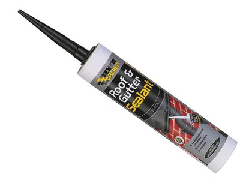 Image of Everbuild Everflex Roof And Gutter Sealant Black 295ml Pack Of 4 Butyl Based Sealant And Adhesive For Roofing