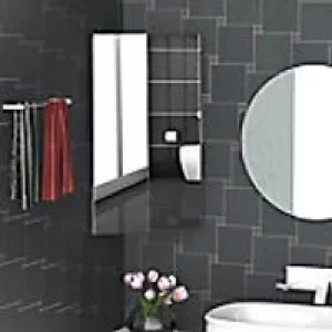 Image of Kleankin Mirror Cabinet Stainless Steel Silver 270 x 780 mm