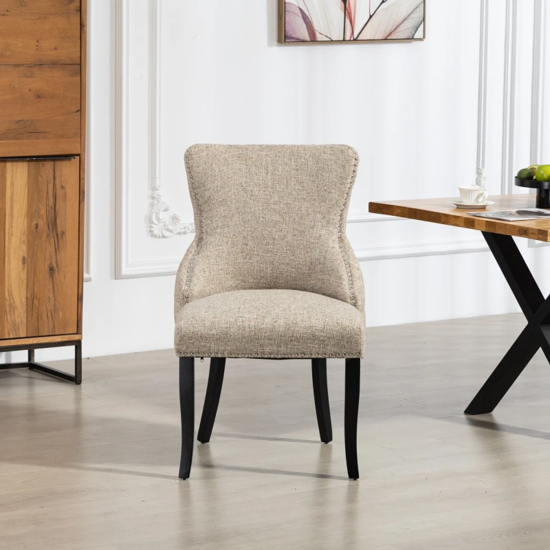 Image of Artemis Home Rodello Fabric Dining Chairs - Set of 2 in Light Brown Size: 2 Pack Light Brown Unisex 2 Pack