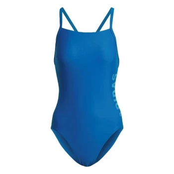 Image of adidas Thin Straps Branded Swimsuit Womens - Blue