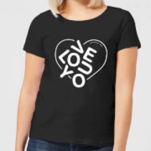 Image of Love You Jumble Womens T-Shirt - Black - 3XL - Black