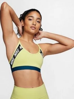 Image of Nike Light Support Indy Logo Bra - Limelight