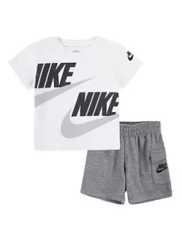 Image of Boys, Nike NIKE INFANT BOYS NSW HBR CARGO FT SHORT SET, Grey, Size 18 Months