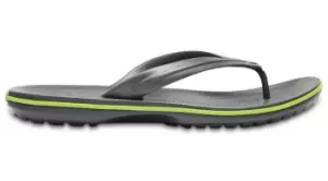 Image of Crocs Crocband Flips Unisex Graphite / Volt Green W9/M8