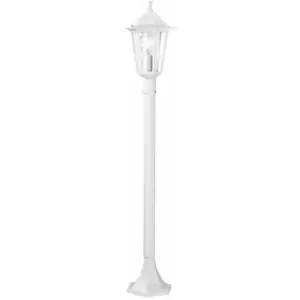 Image of Loops - IP44 Outdoor Bollard Light White Aluminium Lantern 1 x 60W E27 Bulb Lamp Post