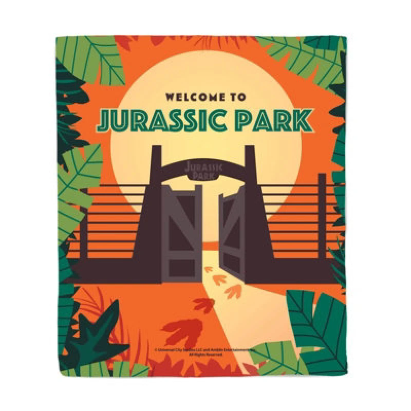 Image of Jurassic Park Gates Fleece Blanket - M