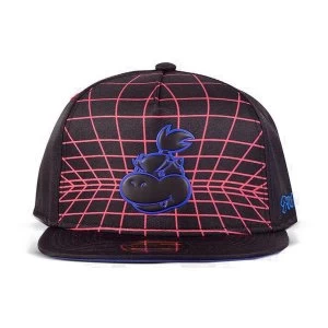 Image of NINTENDO Super Mario Bros. Neon Bowser Jr. Face Badge Snapback Baseball Cap