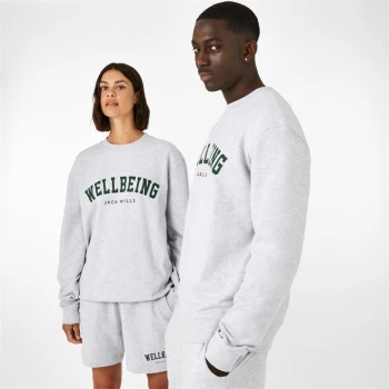 Image of Jack Wills Unisex Wellbeing Crew Neck Sweatshirt - Grey