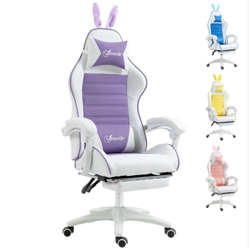 Image of HOMCOM Gaming Vinsetto - Reclining Gaming Chair - PU Leather Violet unisex One Size