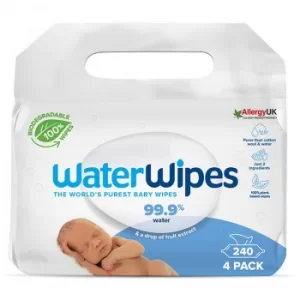 Image of Waterwipes Sensitive Newborn Biodegraable Baby Wipes 4 Pk