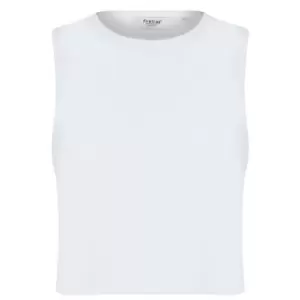Image of Firetrap Heavy Ribbed Crop Racer Tank - White