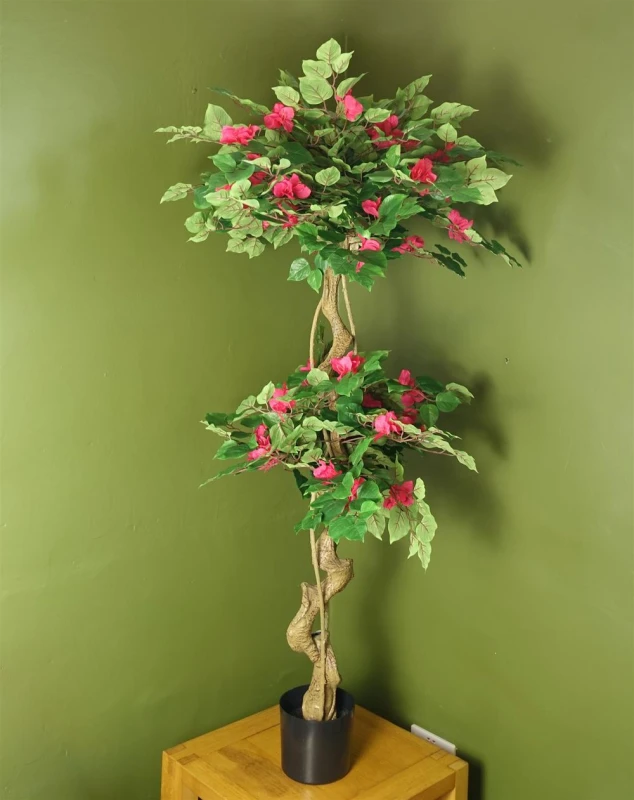Image of Leaf 150cm Pink Floral Blossom Extra Large Artificial Silk Bougainvillea Tree Dark Pink