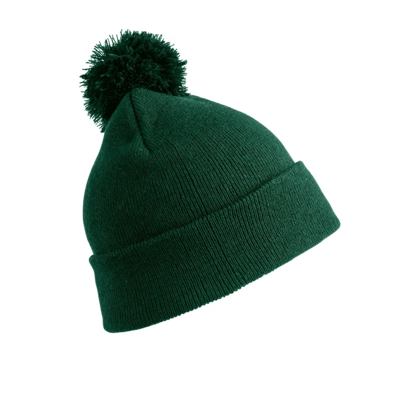 Image of Result Result Men Pom Pom Beanie in Bottle Green Bottle Green One Size Male 5059444792854