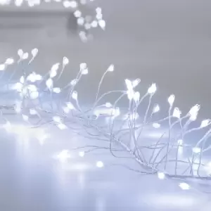 Image of Ultrabright 430 White Cluster LED String Lights With Clear & Silver Cable
