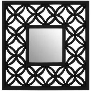 Image of Square Black Lattice Frame Wall Mirror - Premier Housewares