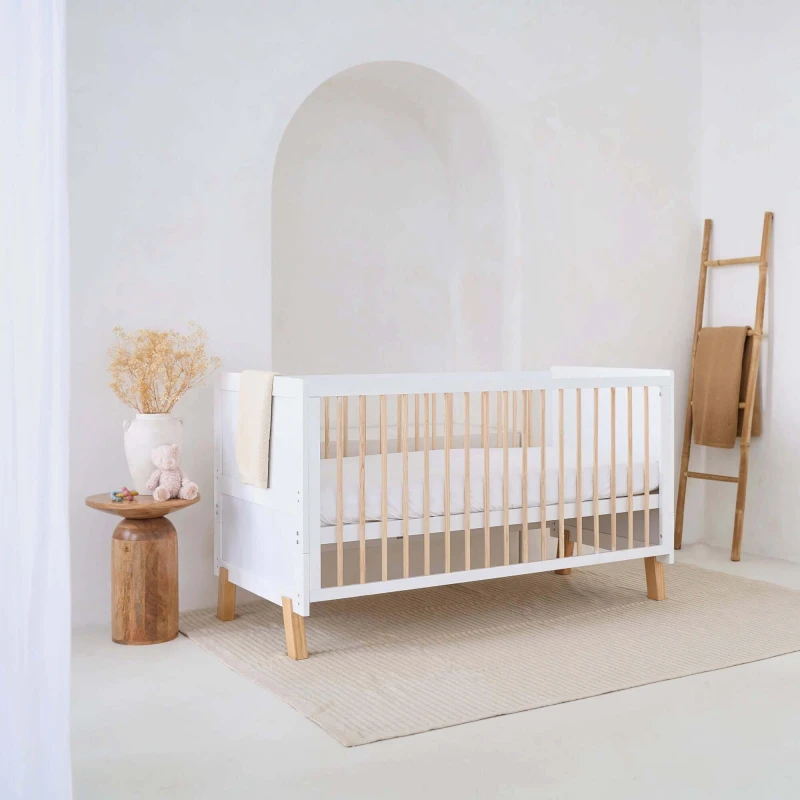 Image of Clair De Lune Essentials Cot Bed Fibre Mattress & Top Changer Cot Beds One Size White 72603901000