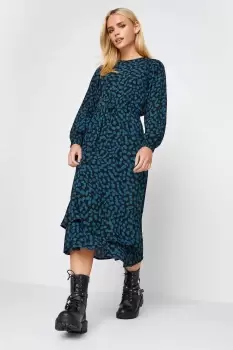 Image of Petite Spot Print Tie Waist Midaxi Dress