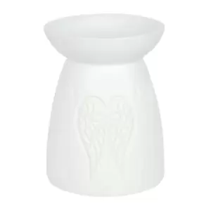 Image of White Ceramic Angel Wings Oil Burner