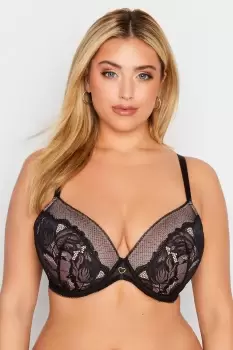 Image of Black Heart Detail Plunge Padded Bra