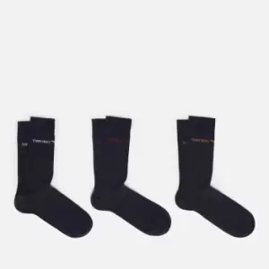 Image of Emporio Armani Mens 3 Pack Short Socks - Marine/Marine/Marine