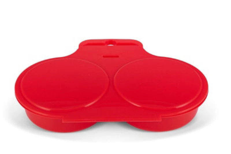 Image of Good2Heat Red 'Microwave Cookware' Plastic 2 Egg Poacher Cooker Red
