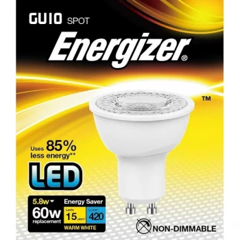 Image of Energizer LED GU10 480lm Warm White 36" 5.8w