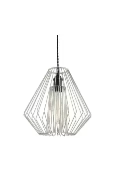 Image of Easton Easy Fit Non Electric Metal Pendant 30cm Geo Shade Chrome