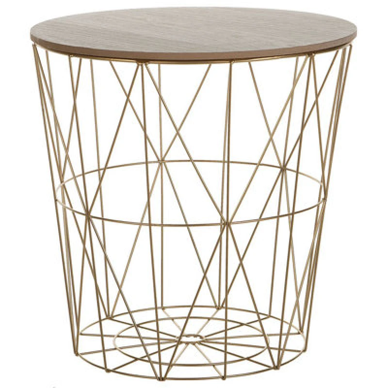 Image of Beliani Side Table Lanark Gold With Storage