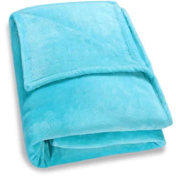 Image of Faux Fur Throws Fleece Blanket Soft Sofa Bed Large King Size Warm Double Cover 200x150cm - light blue