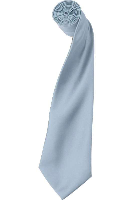 Image of Premier Premier Men Plain Satin Tie (Narrow Blade) Pack of 2 in Light Blue Light Blue One Size Male 5059269153090