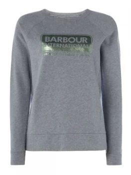 Image of Barbour Exclusive Bearings Sweatshirt With Foil Logo Light Grey Marl