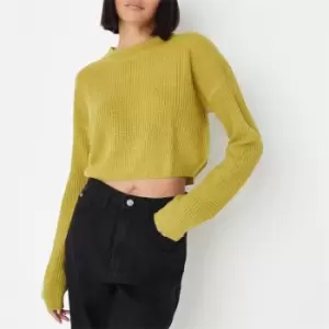 Image of Missguided Crew Neck Cropped Jumper - Green