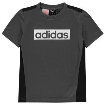 Image of adidas Climalite Box Logo T Shirt Junior Boys - Grey