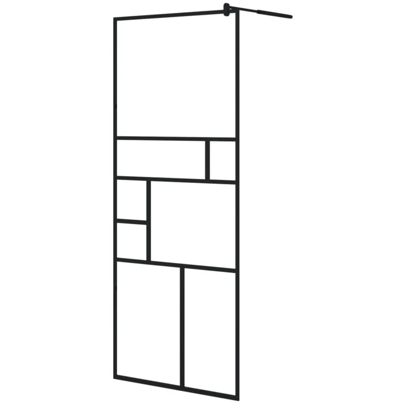 Image of VIDAXL Walk-in Shower Wall with Clear esg Glass 80x195cm Black Vidaxl 8720286416082