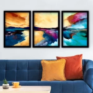 Image of 3SC33 Multicolor Decorative Framed Painting (3 Pieces)