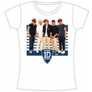 Image of One Direction Ivy League Stripes Skinny White TS: Medium