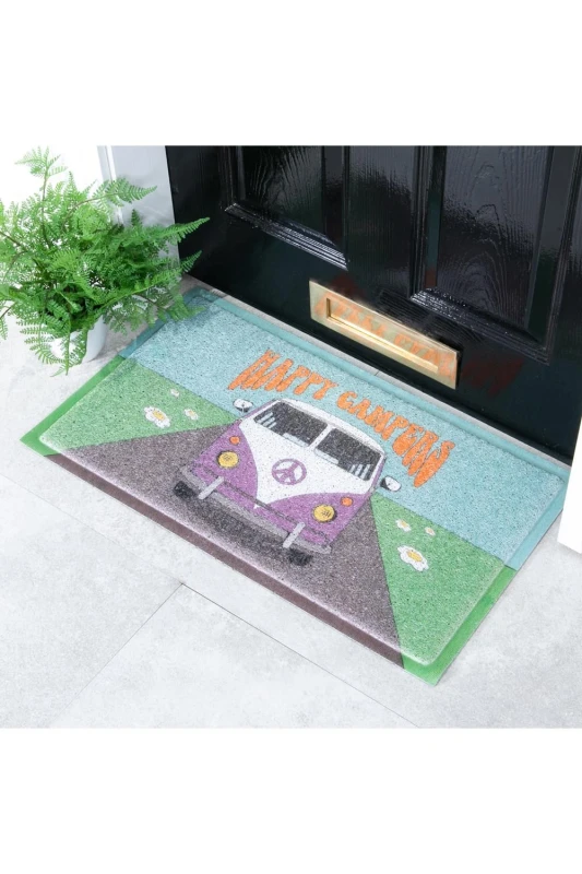 Image of Native Natural Happy Campers Doormat (70 X 40Cm)