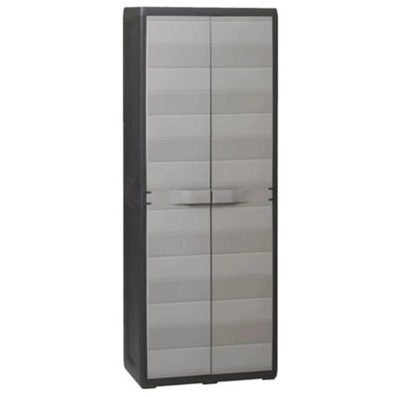 Image of Vidaxl Garden Storage Cabinet With 3 Shelves Black And Grey