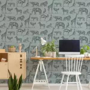 Image of Superfresco Easy - Blue Zooology Nature Wallpaper - Blue