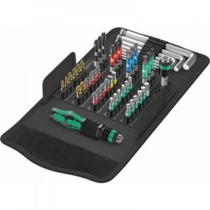 Image of Wera Kraftform Kompakt 100 05057460001 Bit set 52 Piece Slot, Pozidriv, Phillips, TORX socket, Allen BiTorsion