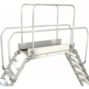Image of 7 Tread Industrial Bridging Steps & Handle Crossover Ladder 0.9m x 0.5m Platform
