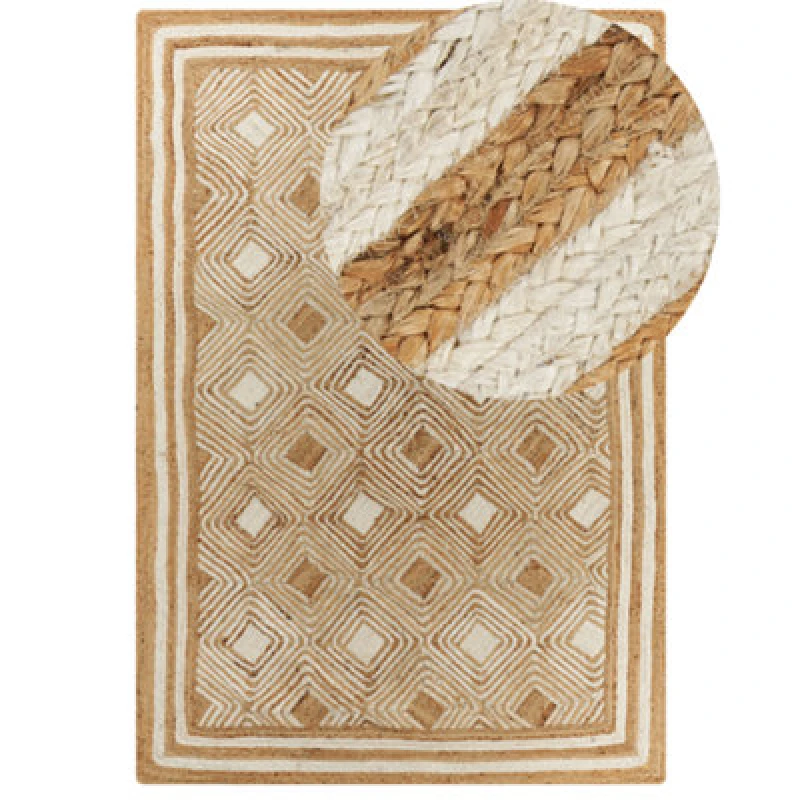 Image of Beliani Rug Mengen Beige 160 X 230 Cm Jute