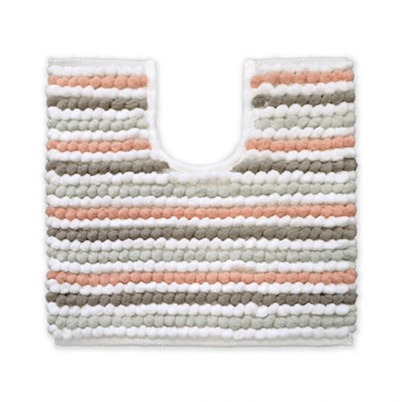 Image of Allure Bath Fashions Striped Chunky Bobble Pedestal Mat - Blush Pink