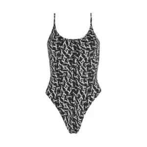 Image of Calvin Klein Scoop One Piece-Print - Black