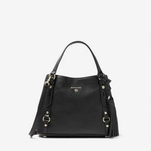 Image of Michael Kors Womens Carrie Medium Messenger Bag - Black