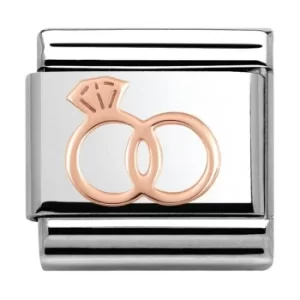 Image of Nomination CLASSIC Rose Gold Plates Wedding Rings Charm 430104/13