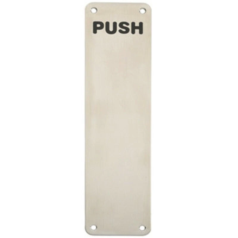 Image of Loops Push Engraved Door Finger Plate 300 x 75mm Satin Stainless Steel Push Plate Metallics