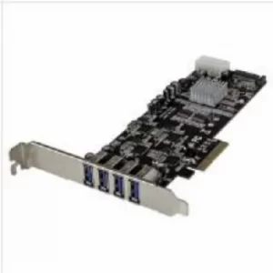 Image of StarTech 4 Port Quad Bus Pci Express pcie Superspeed USB 3.0 Card Adapter With Uasp Satalp4 Power