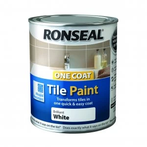 Image of Ronseal Tile Paint Brilliant White 750ml